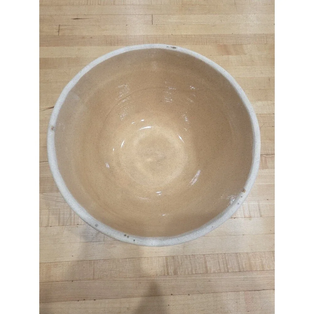 Vintage Robinson Ransbottom Crown Star Stoneware Mixing Bowl - Roseville, Ohio